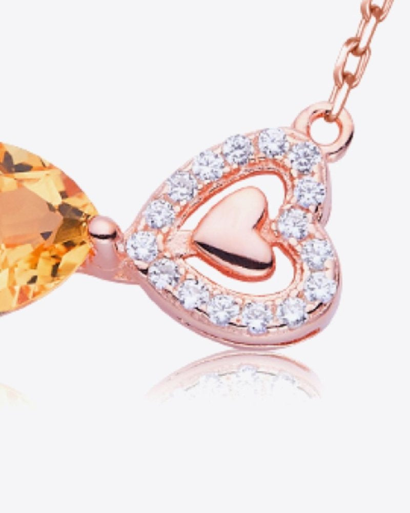 Necklace: Natural Gemstone - Abundance and Love Heart Necklace - #variant_color# - #variant_size# - #variant_option#