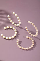 Earrings: Open Hoop Rose Quartz Gemstone - #variant_color# - #variant_size# - #variant_option#