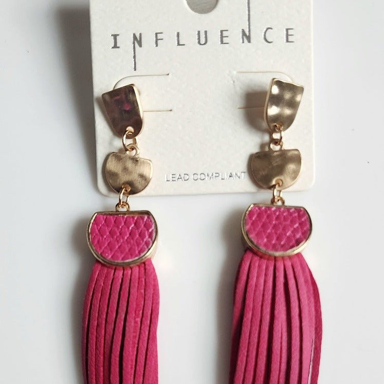 Influence Earrings with Leather Fringe - #variant_color# - #variant_size# - #variant_option#