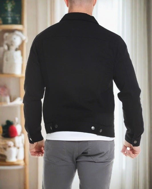 Men's Denim Jacket: Black - #variant_color# - #variant_size# - #variant_option#