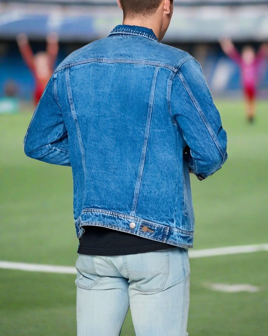 Men's Denim Jacket: Blue Jeans Style - #variant_color# - #variant_size# - #variant_option#