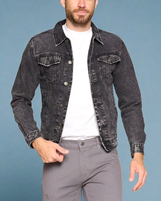 Men's Denim Jacket: Charcoal - #variant_color# - #variant_size# - #variant_option#