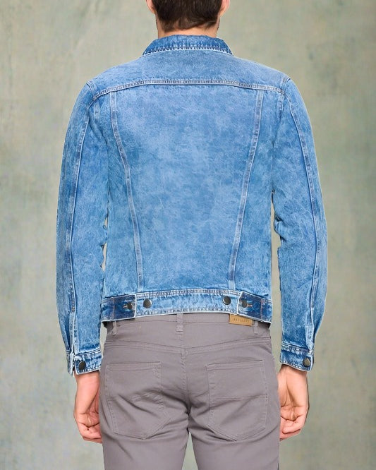 Men's Denim Jacket: Washed Blue Denim - #variant_color# - #variant_size# - #variant_option#