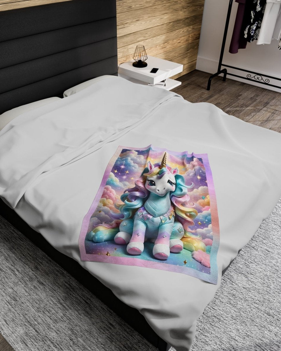 Unicorn Velveteen Plush Blanket - #variant_color# - #variant_size# - #variant_option#