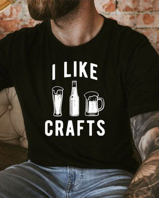 Unisex T-Shirt: Crew Neck Softstyle Tee - Beer Graphic "I Like Crafts " - #variant_color# - #variant_size# - #variant_option#