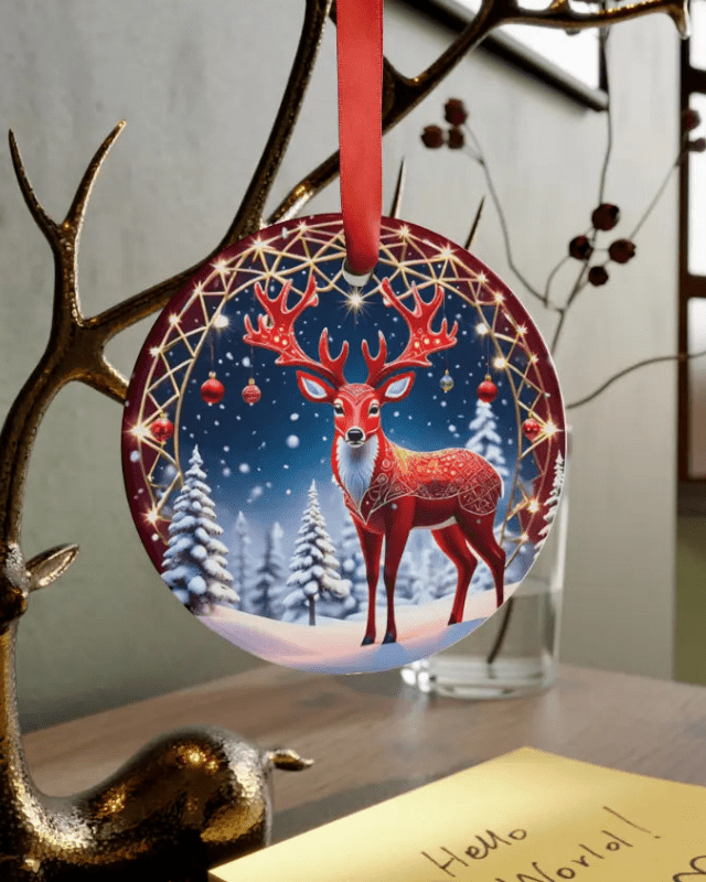 Christmas Ornament: Christmas Fantasy Red Deer - #variant_color# - #variant_size# - #variant_option#