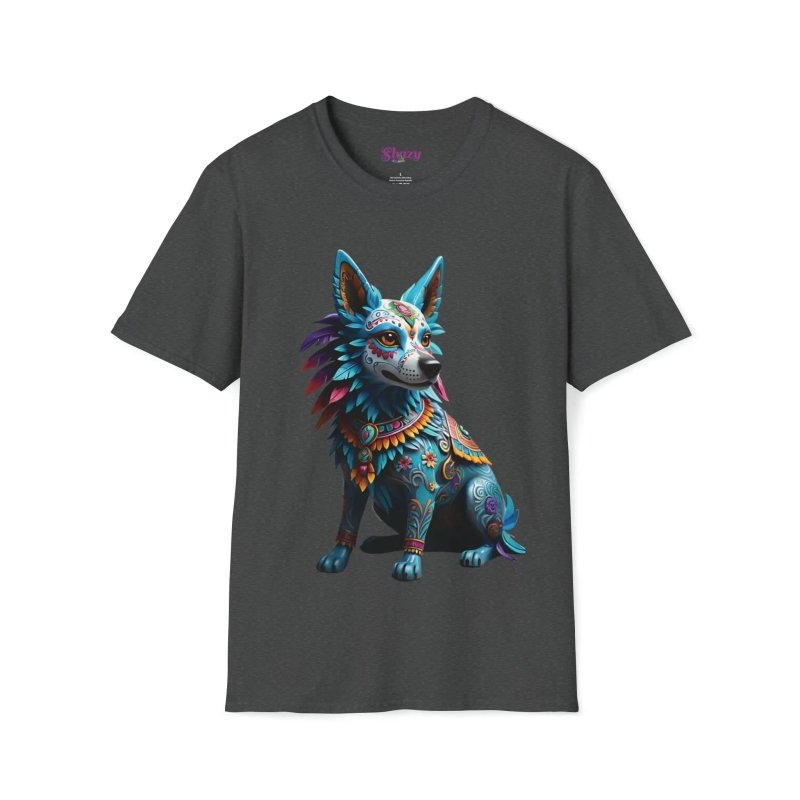 Mystic Mayan Dog - Unisex Softstyle T-Shirt - #variant_color# - #variant_size# - #variant_option#