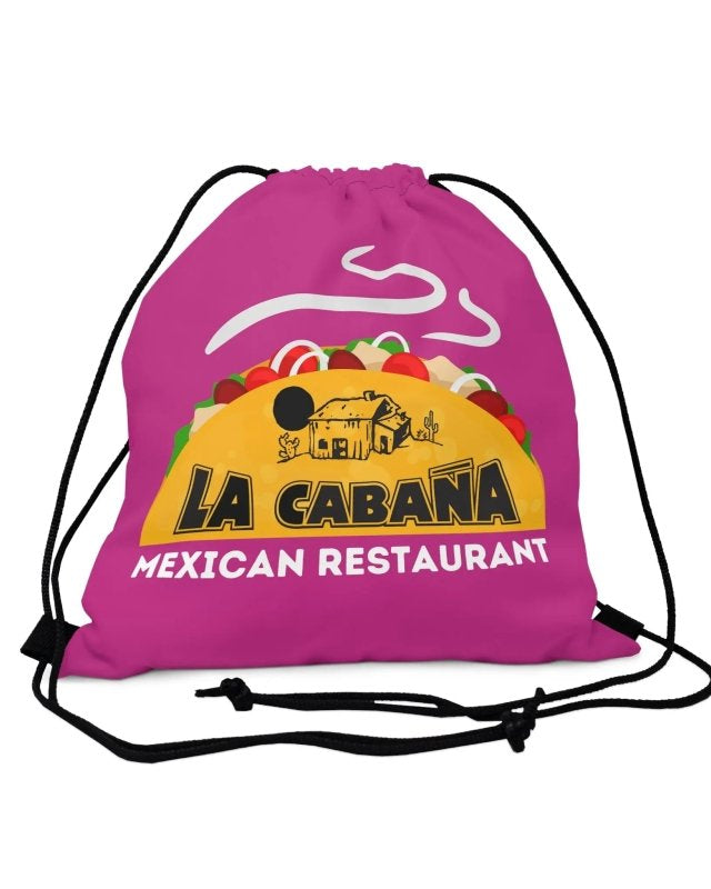 Outdoor Drawstring Bag: La Cabana - Hot Pink - #variant_color# - #variant_size# - #variant_option#